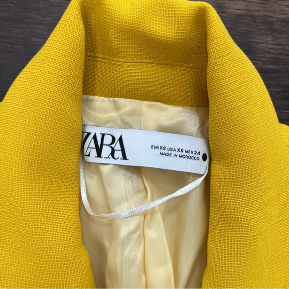 NWT Zara 227628 double breasted yellow gold blazer jacket career XS *READ - Picture 2 of 14